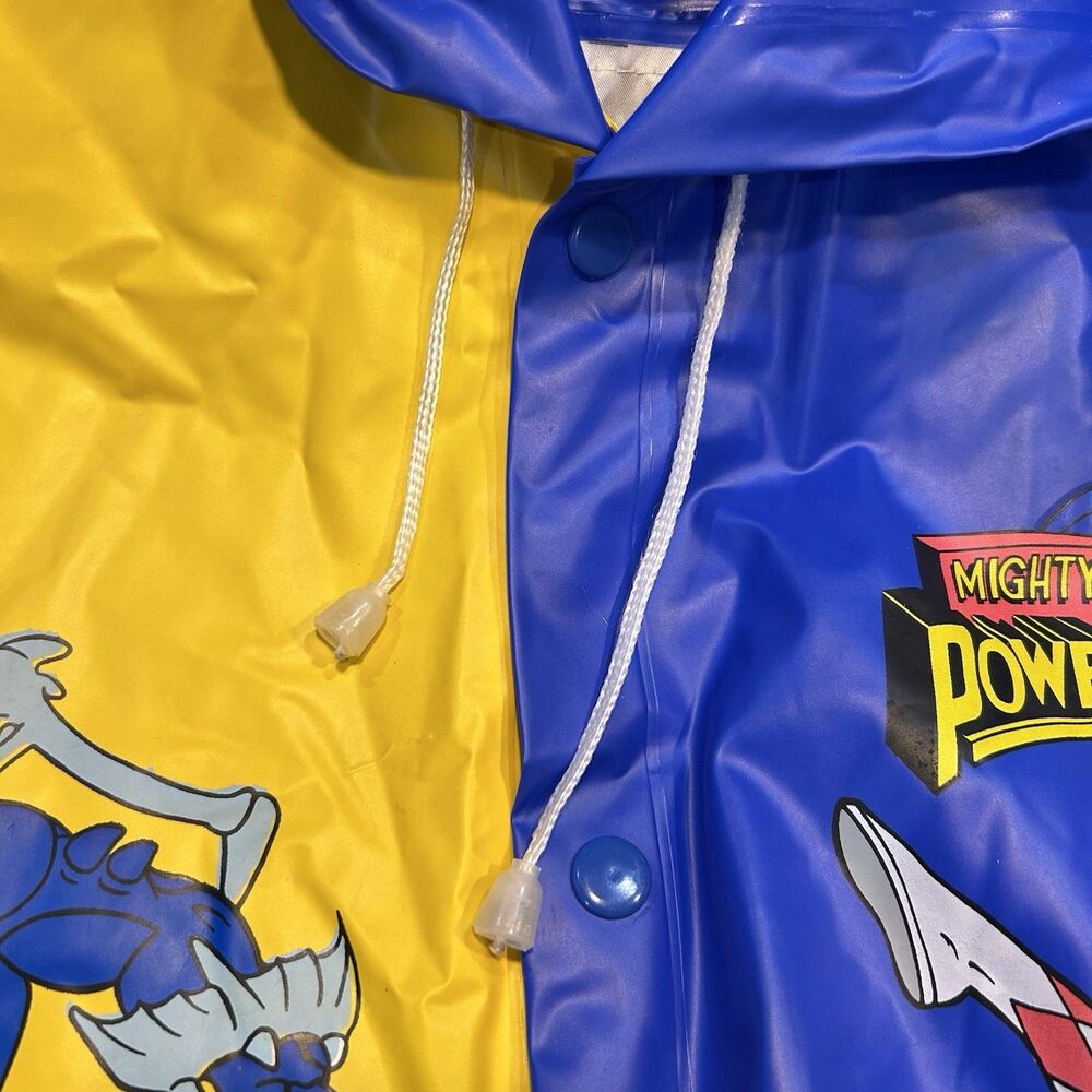Vintage 1994 Mighty Morphin Power Rangers Kids Vinyl Raincoat Jacket Sz 6 Saban - Picture 7 of 13